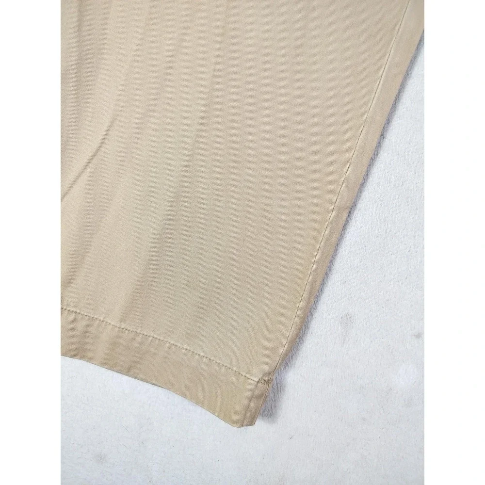 Vintage Polo Ralph Lauren Pants Mens 42 Beige Cotton Chino Flat Front Casual